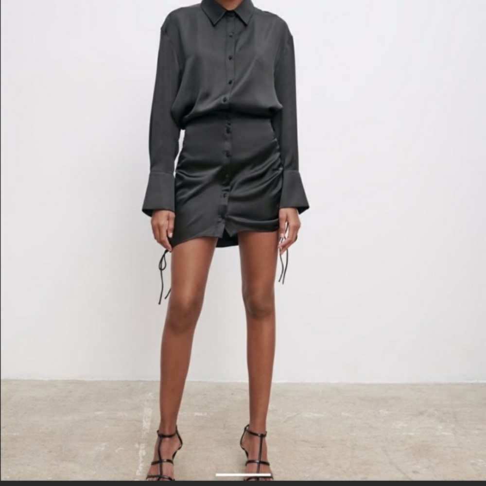 Zara Draped Satin Effect Dress